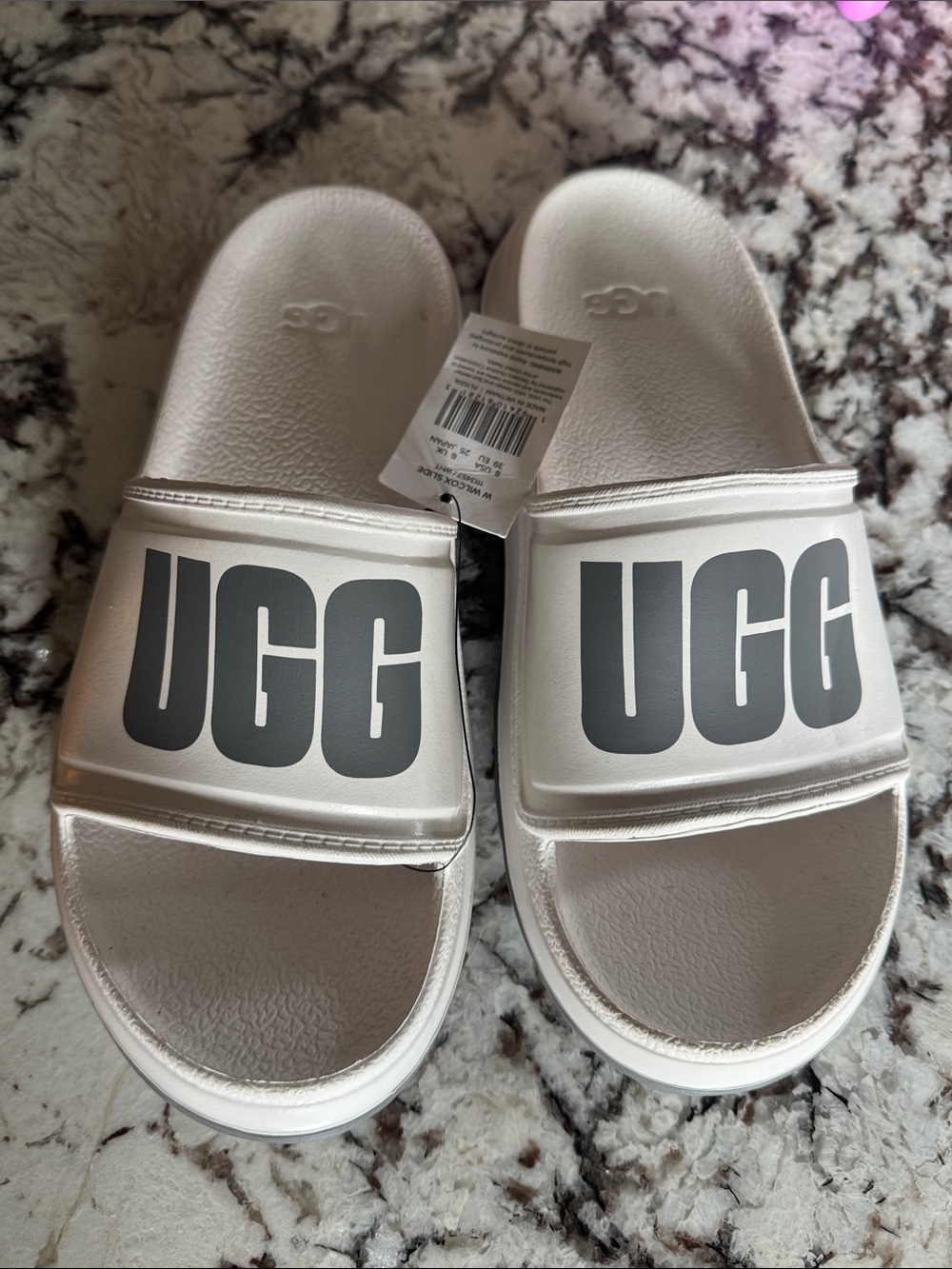 UGG White Slides